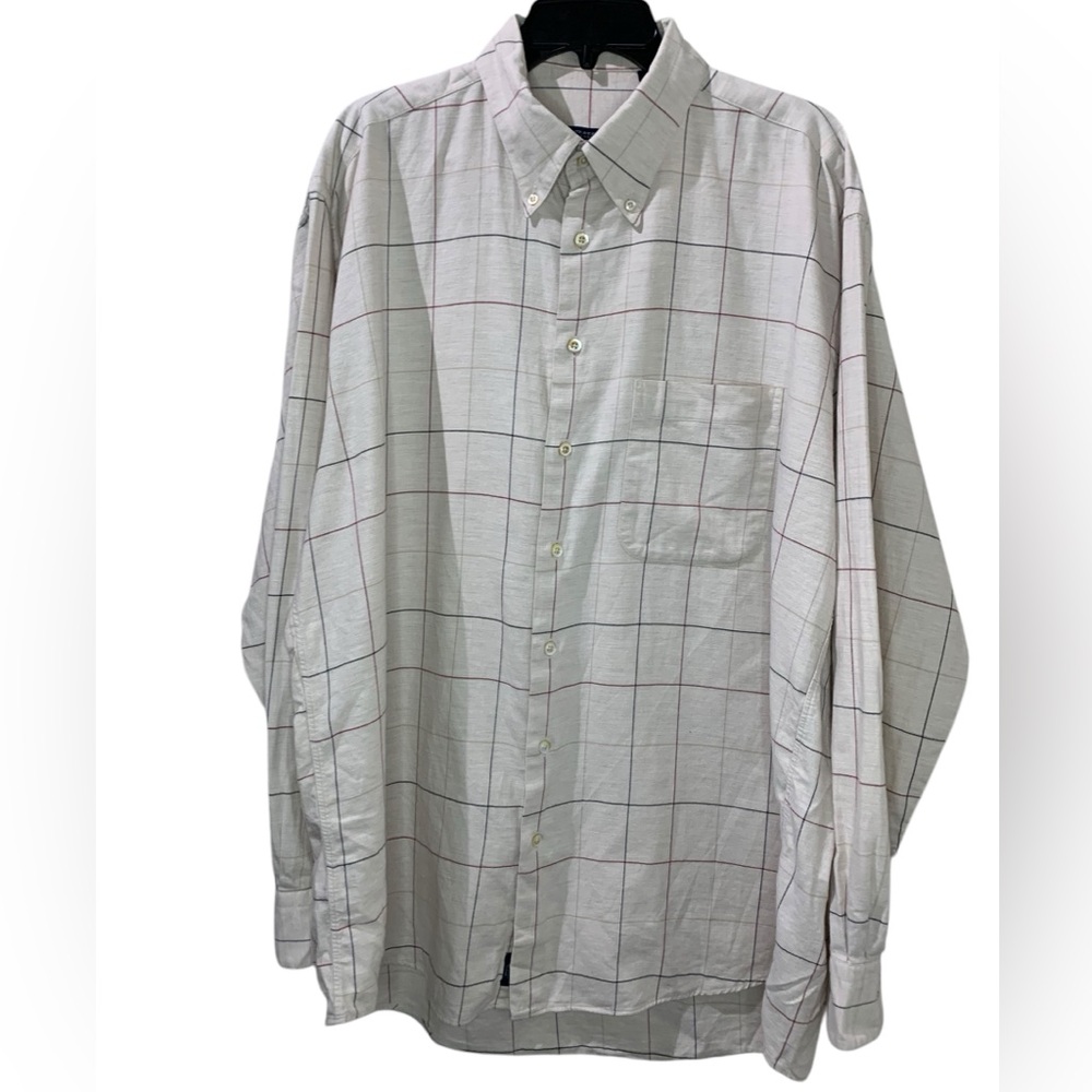 Vintage Burberry Flannel Plaid Brushed Cotton Button Up Shirt Men's XL